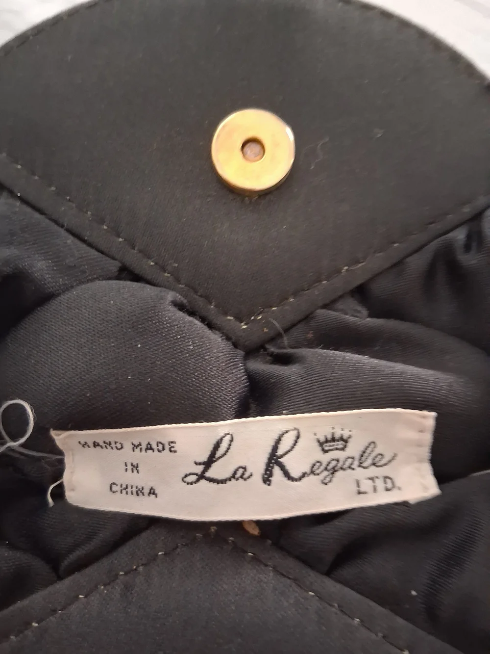 La Regale Black Velvet Wristlet with Gold Snap